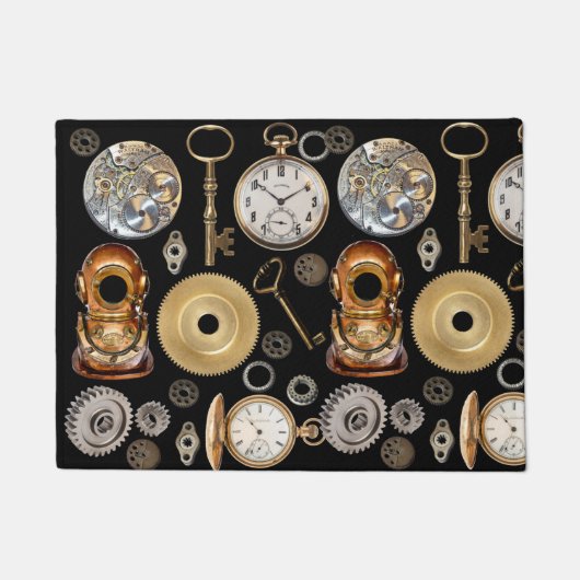 Paillasson Objets Steampunk Gears Pocket watch Squelette Key (Devant)