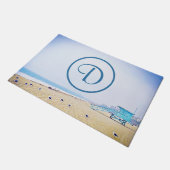Paillasson Ocean beach photo côtière en gras monogramme moder (Incliné)