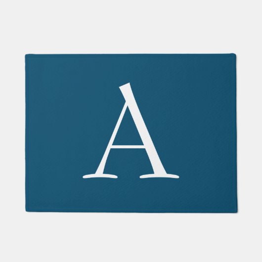 Paillasson Océan Bleu Plaine Élégant Monogramme moderne Initi (Devant)