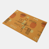 Paillasson Ocre en tissu d'écorce Abstrait atomique (Incliné)