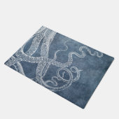 Paillasson Octopus Twilight Blue Denim Watercolor Art (Incliné)