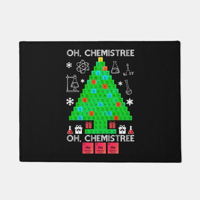 Paillasson Oh Chemistree Chemist Tree Funny Science Noël (Devant)