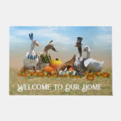 Paillasson Oie pèlerine et canards Action de grâces (Devant)