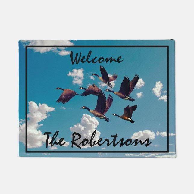 Paillasson Oies du Canada et Ciel bleu (Devant)