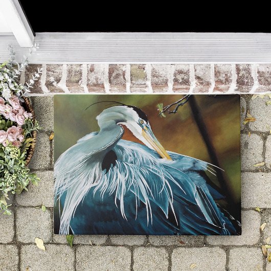 Paillasson Oiseau de héron bleu