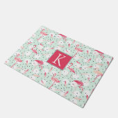 Paillasson Oiseau Flamant rose aux plumes| Ajouter votre prem (Incliné)