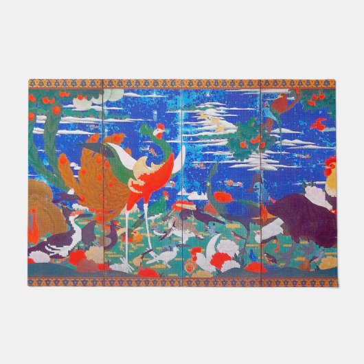 Paillasson Oiseaux, animaux et Plantes floraux (à gauche) Jak (Devant)