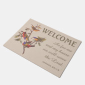 Paillasson Oiseaux de Bunting peints et natte de Verse (Incliné)