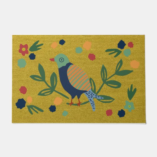 Paillasson Oiseaux et fleurs d'été| Cadeau de l'Oiseau (Devant)