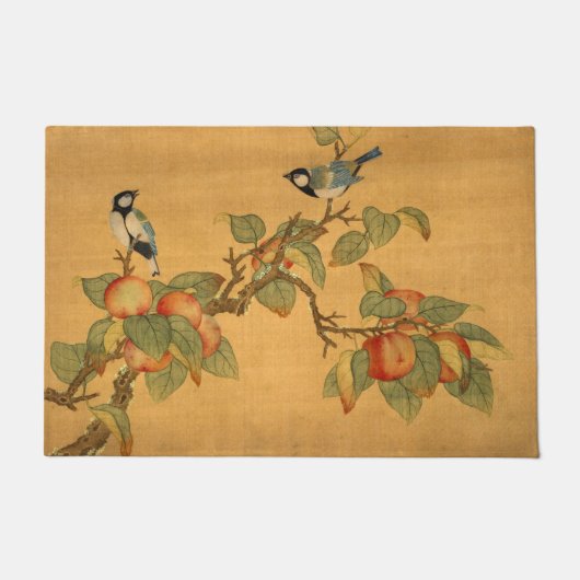 Paillasson Oiseaux Et Fruits Chinois Orientaux (Devant)