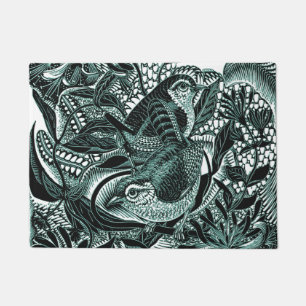Paillasson Oiseaux Mignons En Art Vintage Forestier