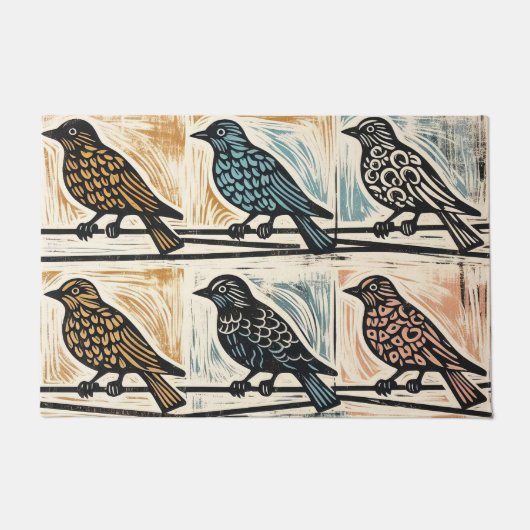 Paillasson Oiseaux Sur Un Fil (Devant)