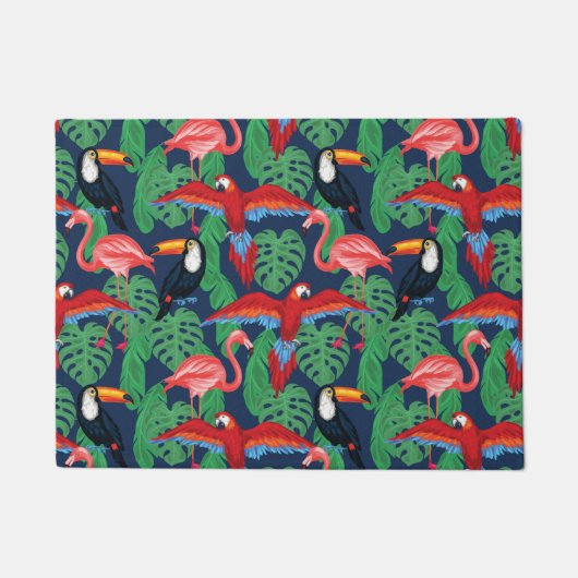 Paillasson Oiseaux tropicaux dans des couleurs lumineuses (Devant)