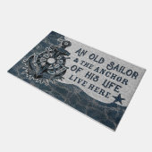 Paillasson Old Sailor Et Son Ancre Retro Mat (Incliné)