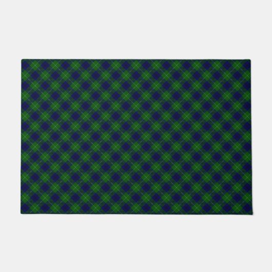 Paillasson Oliphant tartan bleu vert plaid (Devant)
