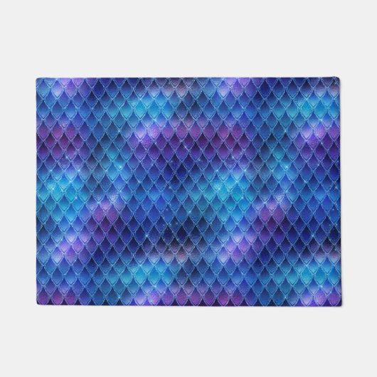 Paillasson Ombre bleu chatoyant et Parties scintillant Dragon (Devant)