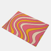 Paillasson Ondes de style rétro rose et orange (Incliné)