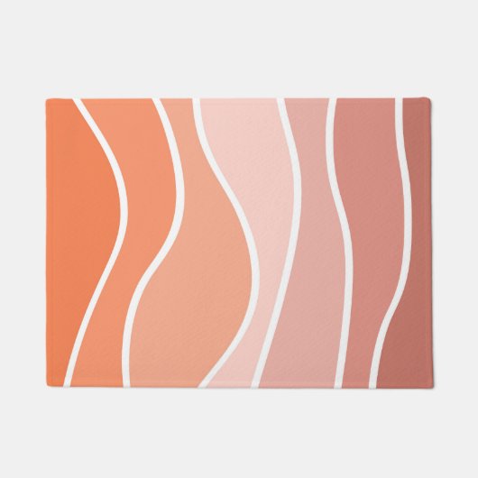 Paillasson Ondes de style rétro rose et orange (Devant)