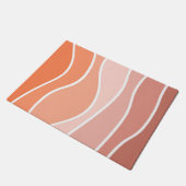 Paillasson Ondes de style rétro rose et orange (Incliné)