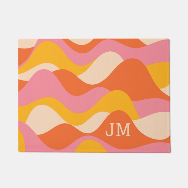 Paillasson Ondes orageuses de style rétro (Devant)