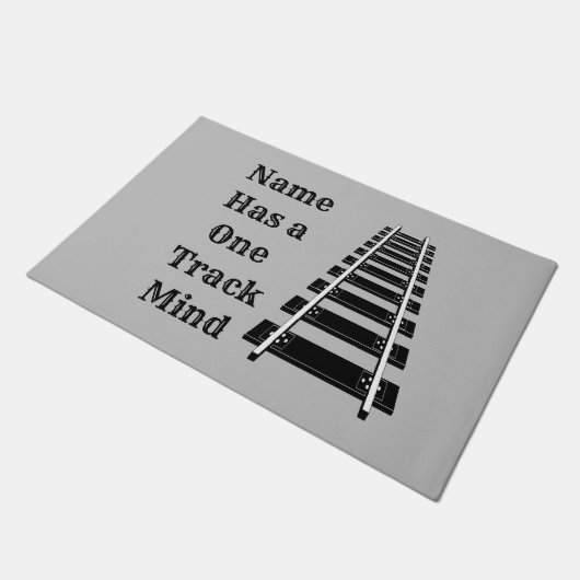 Paillasson One Track Mind Add Name Personalize Funny Train (Incliné)