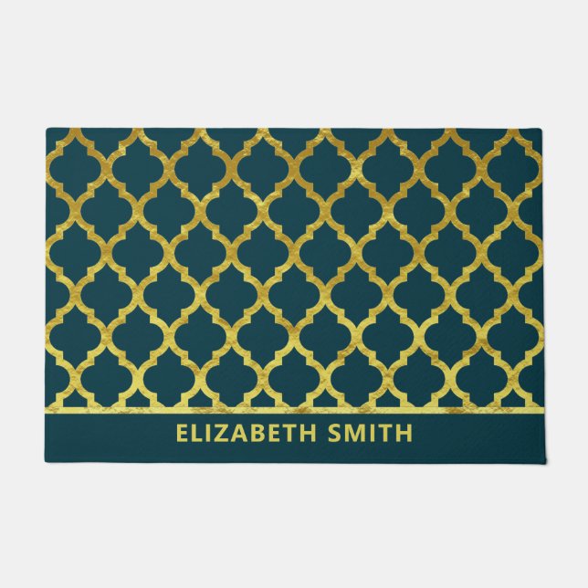 Paillasson Or marocain arabesque et bleu (Devant)