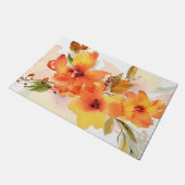 Paillasson Orange aquarelle automne floral (Incliné)