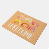 Paillasson Orange arc-en-ciel art rétro mignon (Incliné)