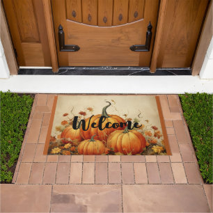 Paillasson Orange Citrouille Russe Automne Thanksgiving Bienv