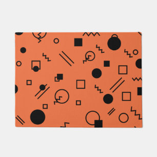 Paillasson Orange, fun, trendy, geometric Memphis graphic