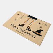 Paillasson Orange Halloween Jambes De Sorcière Et Araignées A (Incliné)
