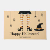 Paillasson Orange Halloween Jambes De Sorcière Et Araignées A (Devant)