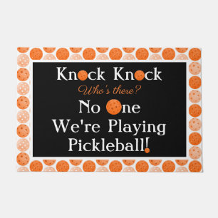 Paillasson Orange Pickleball Knock Knock Joie Bienvenue Accue