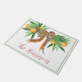 Paillasson Oranges d'aquarelle Plaid Bow Christmas (Incliné)