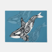 Paillasson Orca Killer Whale Tlingit Indigo encre bleue (Devant)