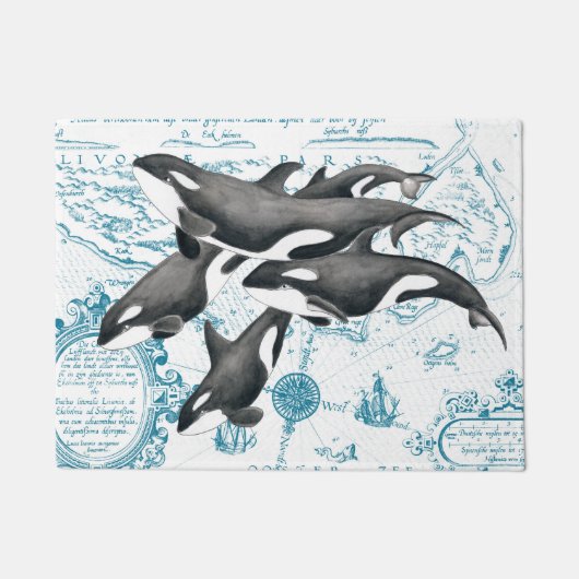 Paillasson Orca whales family (Devant)