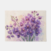 Paillasson Orchidées violettes Aquarelle Art (Devant)