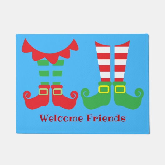 Paillasson orienté de Noël avec des pieds d'Elf (Devant)