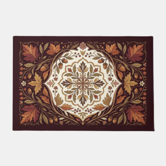 Paillasson Ornement Botanique Luxueux d'Automne Vintage
