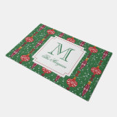 Paillasson Ornements de Noël festifs Monogramme (Incliné)