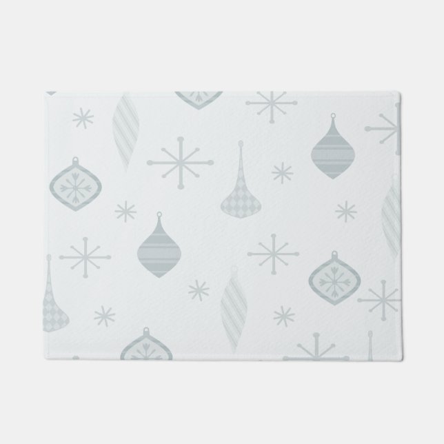 Paillasson Ornements de Noël rétro Argent (Devant)