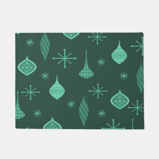 Paillasson Ornements de Noël rétro Vert (Devant)