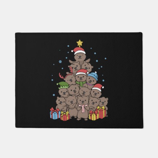 Paillasson Otter Christmas Tree Drôle cadeau de Noël (Devant)