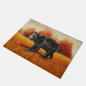 Paillasson Ours noir en forêt d'automne (Incliné)