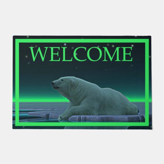 Paillasson Ours polaire en bordure de glace - Bienvenue (Devant)