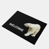 Paillasson Ours polaire sur l'accueil noir (Incliné)