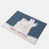 Paillasson Ours Polaires De Noël Sur Les Snowflakes (Incliné)