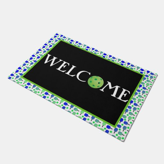 Paillasson Pagaies de Pickleball Bleu et Vert Pickleball Vert (Incliné)