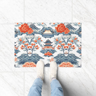PAILLASSON PAGODES ET FLEURS