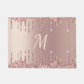 Paillasson Paillon de Parties scintillant or rose avec lettre (Devant)